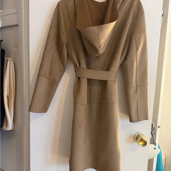 Women's Zara Faux Suede Belted Coat - Picture 4 of 4